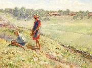 Berry Picking Children a Summer Day